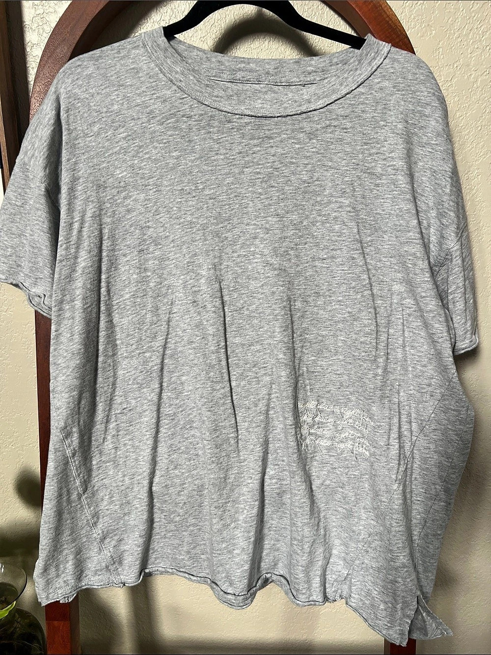 Aerie Oversized Short Sleeve Top Gray Size Small
